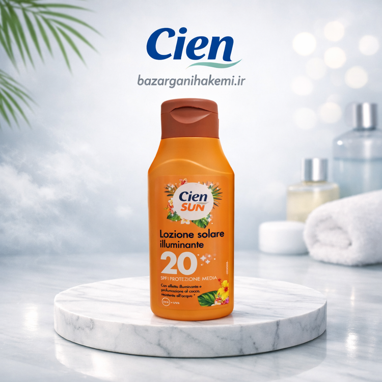 لوسیون ضدآفتاب درخشانکننده سین با عطر نارگیل با SPF 20 با حجم 250 میلی(واردات قانونی از منطقه آزاد ارس)