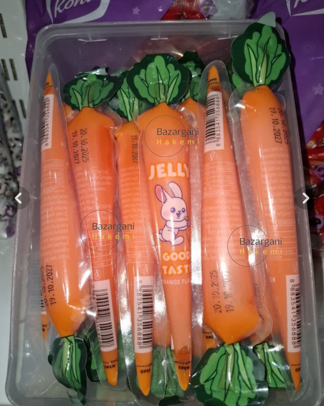 ژله هویجی چینی carrot (ژله پاستیلی طرح هویج) 45 گرم